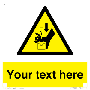 Custom warning hand crushing between press brake tool